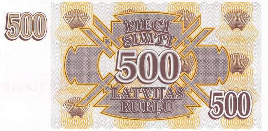 Lettland p42 500 Rubli 1992